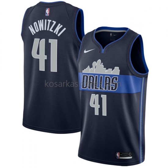 Dallas Mavericks Dres Dirk Nowitzki 41 2017-18 Nike Navy Swingman