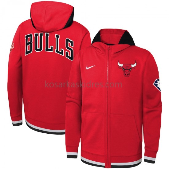 Chicago Bulls Nike 75th Anniversary Crvena Jakna s kapuljačom s patentnim zatvaračem