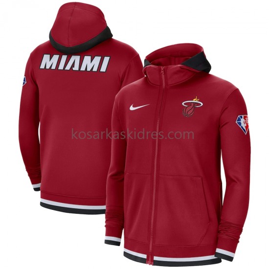 Miami Heat Nike 75th Anniversary Crvena Jakna s kapuljačom s patentnim zatvaračem