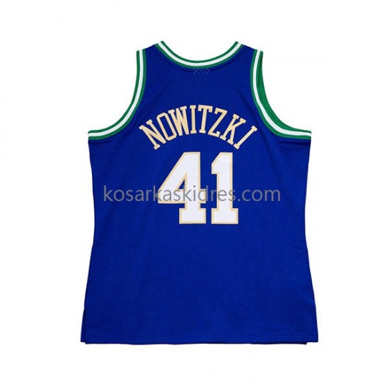 Dallas Mavericks Dres Dirk Nowitzki 41 HWC Harwood Classics 1998-2019 Plava Swingman