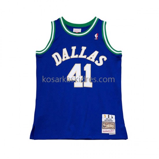 Dallas Mavericks Dres Dirk Nowitzki 41 HWC Harwood Classics 1998-2019 Plava Swingman