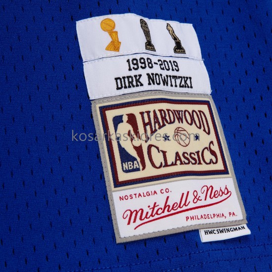 Dallas Mavericks Dres Dirk Nowitzki 41 HWC Harwood Classics 1998-2019 Plava Swingman