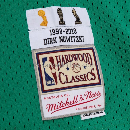 Dallas Mavericks Dres Dirk Nowitzki 41 HWC Harwood Classics 1998-2019 Zelena Swingman