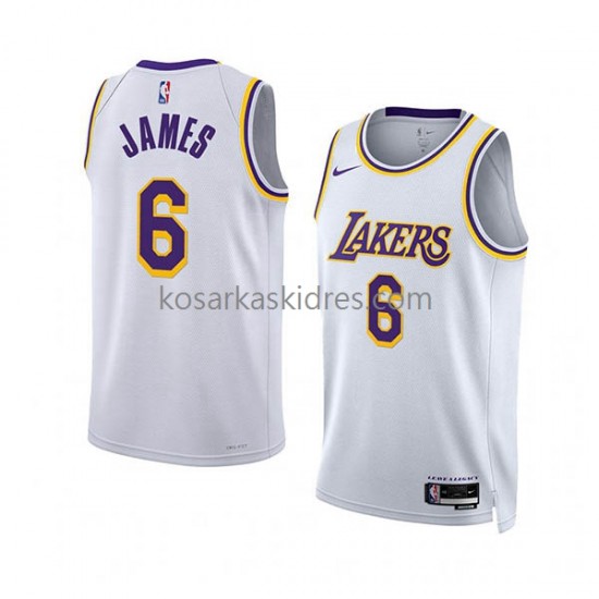 Los Angeles Lakers Dres LeBron James 6 Nike 2022-23 Association Edition Bijela Swingman